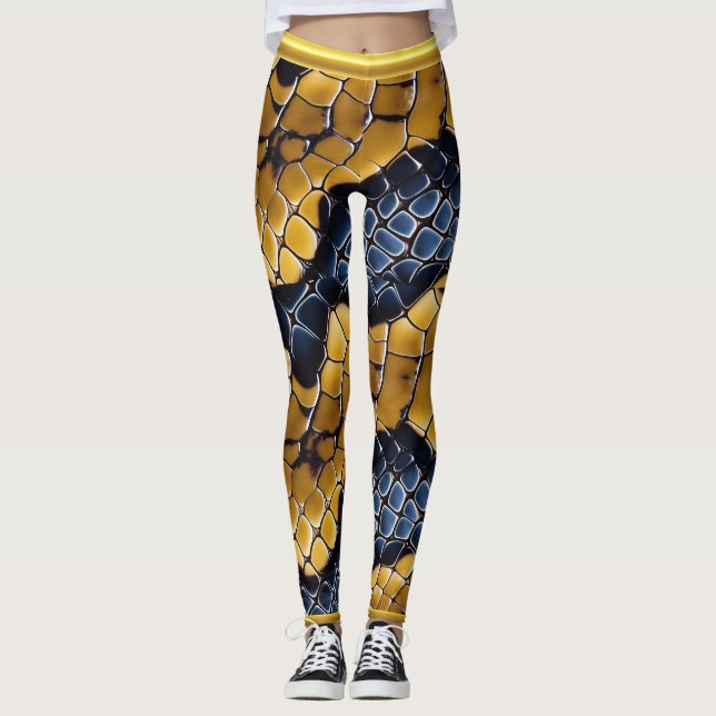 Leggings Motifs uniques d'une saucisse venimeuse vibrante (Devant)