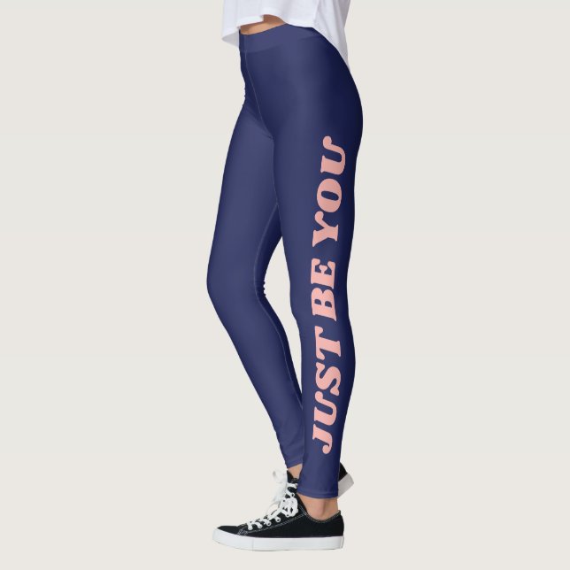 Leggings Motivation amusante Soyez vous Rétro Typographie B (Gauche)