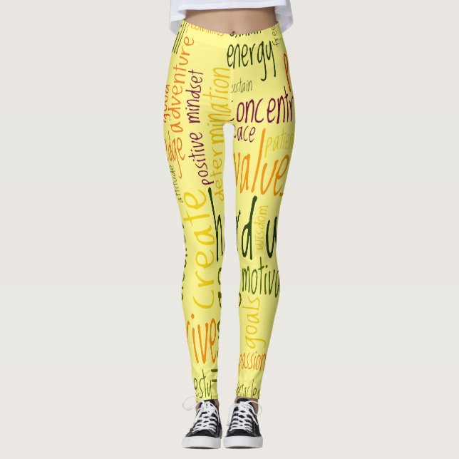 Leggings Motivation Mots #2 pour une action positive (Devant)