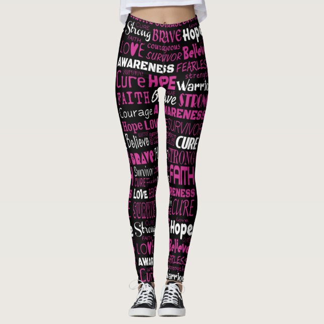 Leggings Mots De Sensibilisation... Cancer Du Sein (Devant)