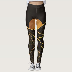 Leggings Mountain Luxury : Golden Line Elegance