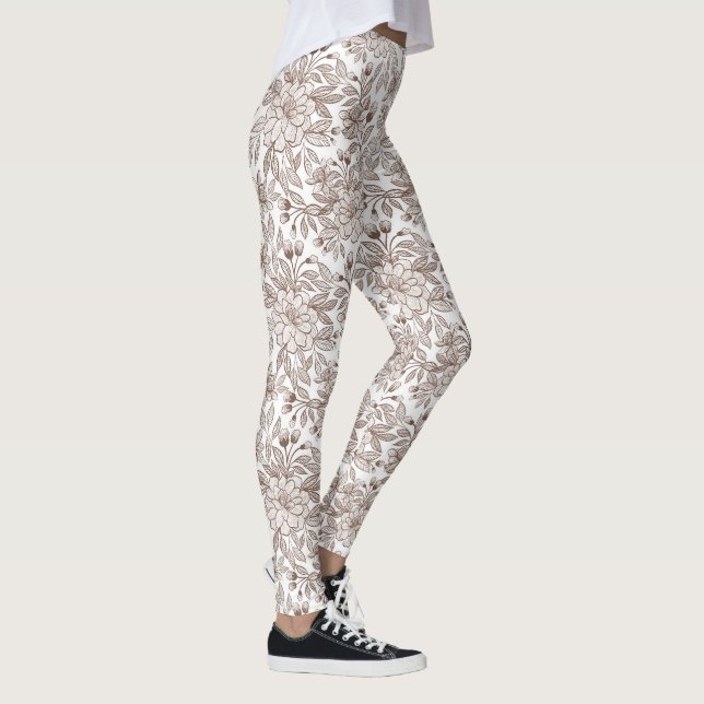 Leggings Mousse au Chocolat Belle Fleur Vintage (Droite)