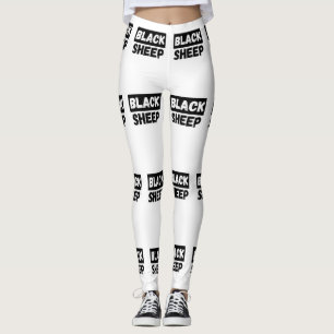 Leggings Mouton Noir Typographie Audacieuse Entourage Art