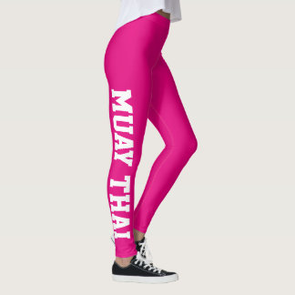 Leggings Muay Thai Martial Arts Clair Rose Et Blanc