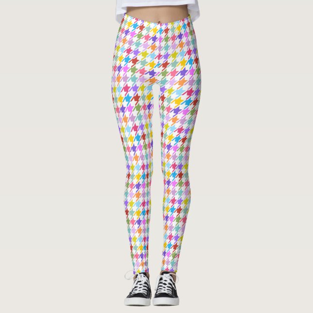 Leggings Multicolor Houndstooth+Motif Rpt blanc (Devant)