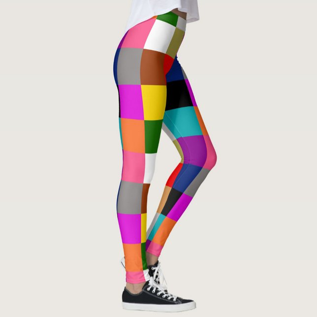 Leggings Multicolored Bold Color Blocks Design  (Créateur téléchargé)