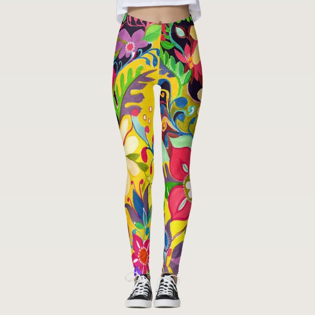 Leggings multiples d'alimentation de fleur (Devant)