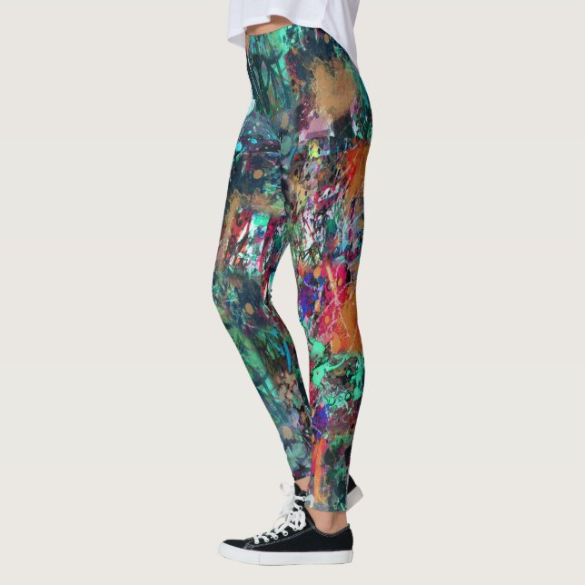 Leggings Mur de graffiti et éclaboussures de peinture en sp (Gauche)