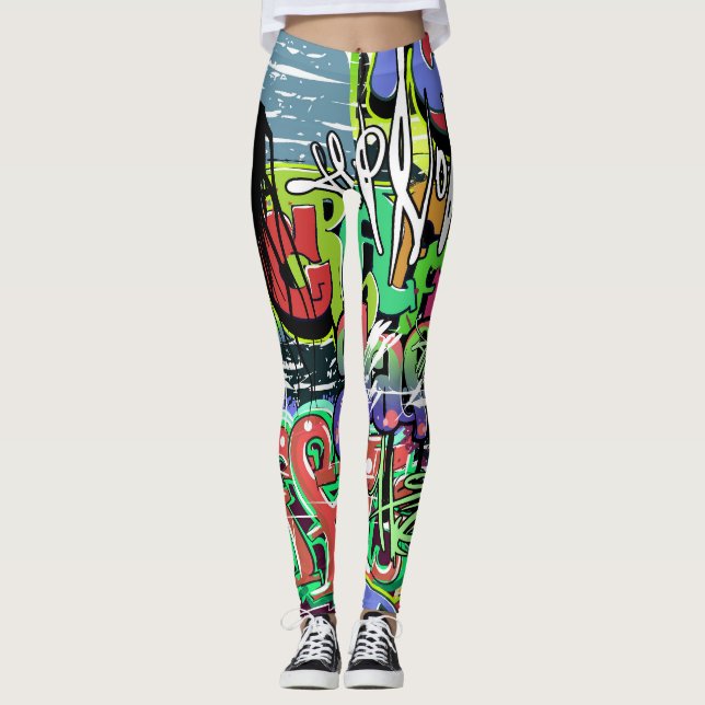 Leggings Mur de graffitis : Hip hop urbain (Devant)