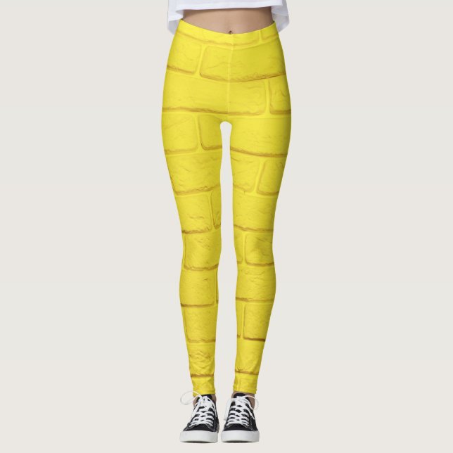 Leggings mur en brique jaune (Devant)