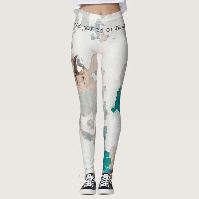 Leggings Mur en brique peinte ancienne style loft (Devant)