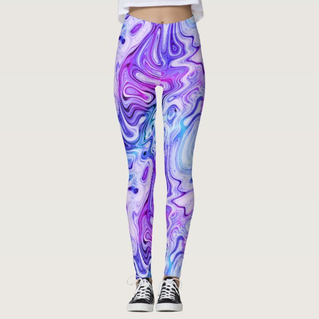 Leggings murmure fantomatique, marbrage pastel : (Devant)
