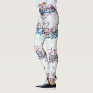 Leggings Musique couleur aquarelle Feuilles