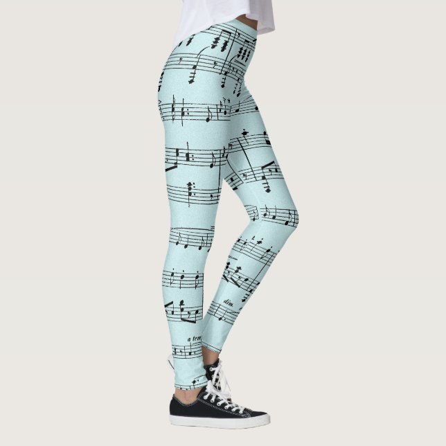 Leggings Musique feuille bleue (Droite)
