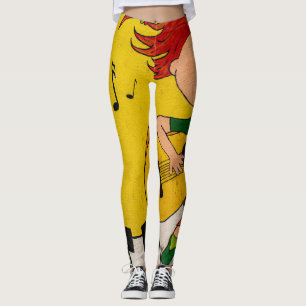 Leggings musique live jaune coloré