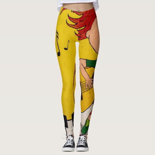 Leggings musique live jaune coloré (Devant)