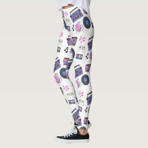 Leggings Musique Rétro des Années 80 Nostalgique