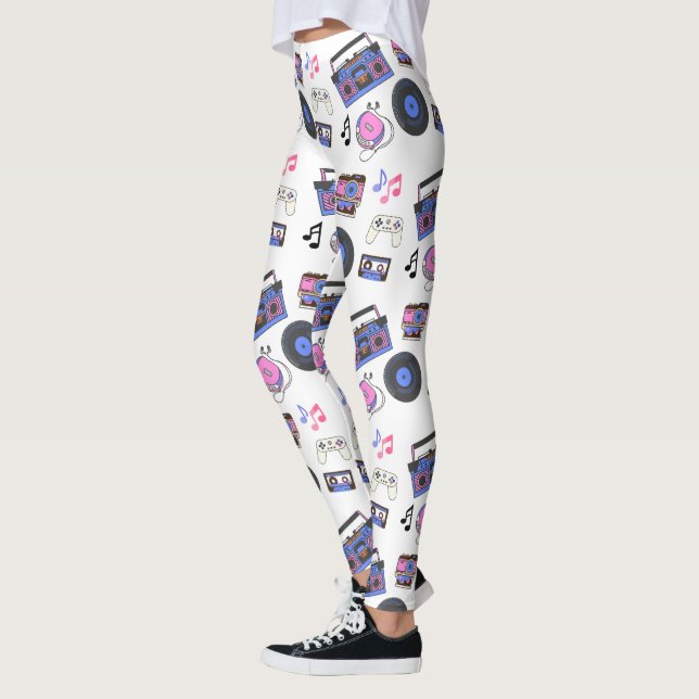 Leggings Musique Rétro des Années 80 Nostalgique (Gauche)