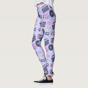 Leggings Musique Rétro des Années 80 Nostalgique