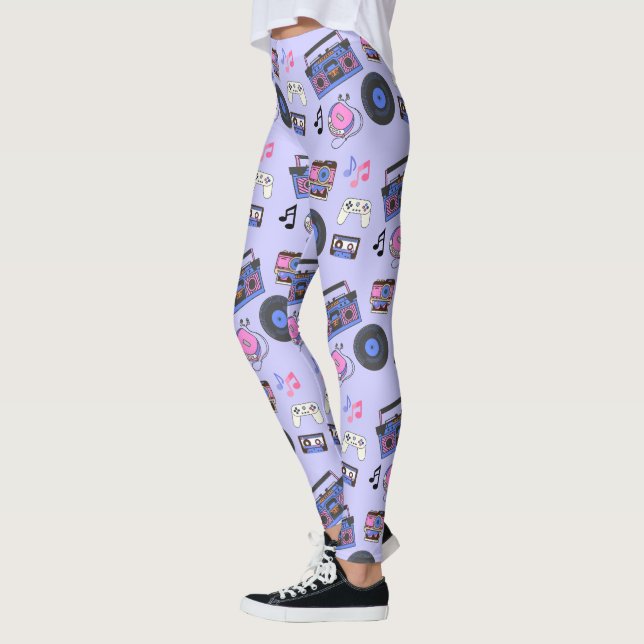 Leggings Musique Rétro des Années 80 Nostalgique (Gauche)
