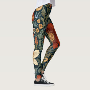 Leggings Muted Honeysuckie Motif William Morris Style