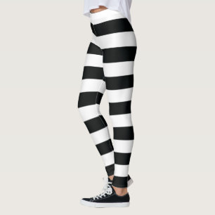 Leggings Mydeas Bandes épaisses noires et blanches