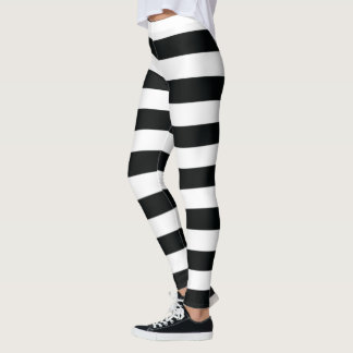Leggings Mydeas | Bandes épaisses noires et blanches