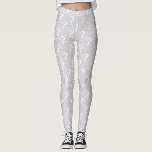 Leggings Mystère point de question énigme puzzle gris clair