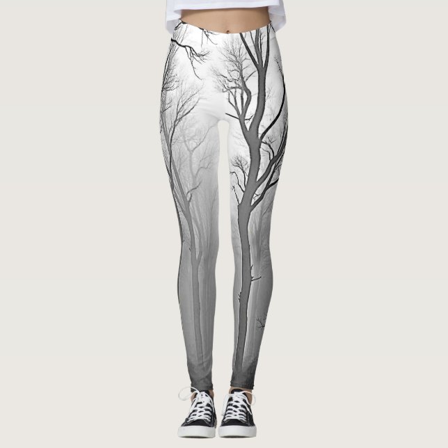 Leggings Mysterious Foggy Forest Path (Devant)