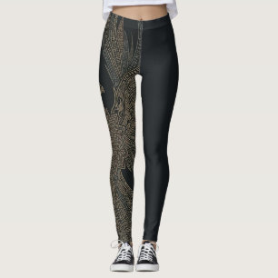 Leggings Mythe du Phénix doré