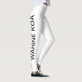 Leggings Na Wahine Koa (Noir sur Blanc)