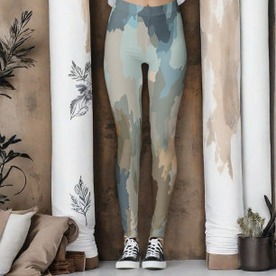 Leggings Nature artistique moderne couleurs formes organiqu