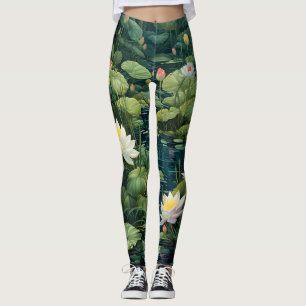 Leggings Nature Lotus Water Lily Pond Paysage
