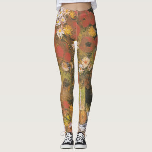 Leggings Nature morte florale de Van Gogh Coquelicots et ro