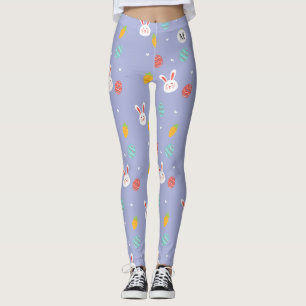 Leggings Nature Pâques Bunnies Motif Floral Oeufs Chasse Am