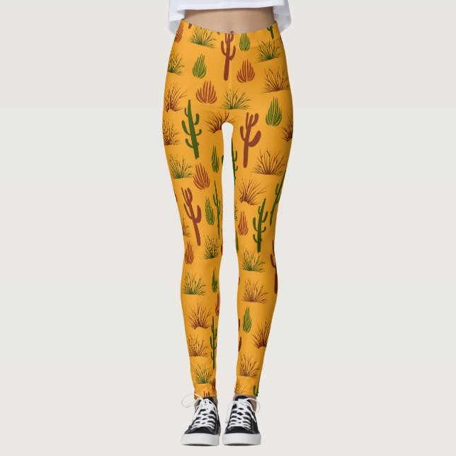 Leggings Nature sauvage Cactus Bushes Motif (Devant)