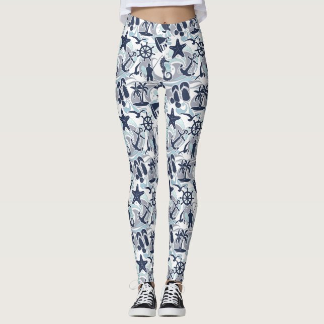 Leggings Nautical Beach (Devant)