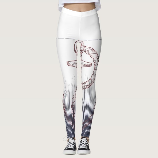 LEGGINGS NAUTICAL DESIGN WITH ANCOR  INVITATION (Devant)