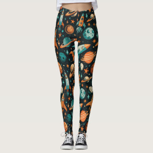 Leggings Navires-fusée vintages pour engins spatiaux Motif 