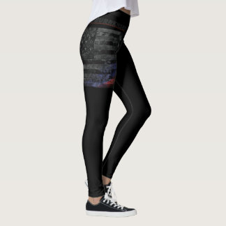 Leggings Ne jamais abandonner le drapeau noir américain