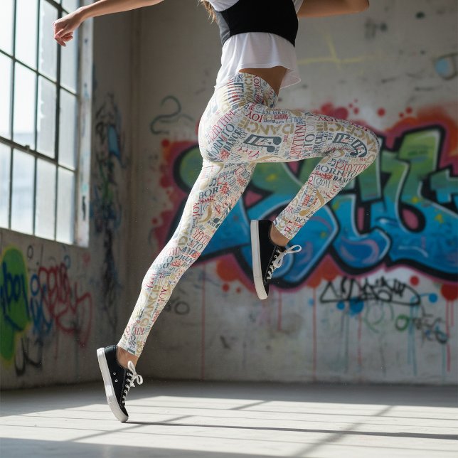 Leggings Née pour danser Bleu Rouge Or ID277 (Créateur téléchargé)