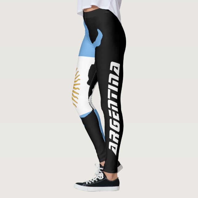 Leggings Negros con Bandera de Argentina (Gauche)