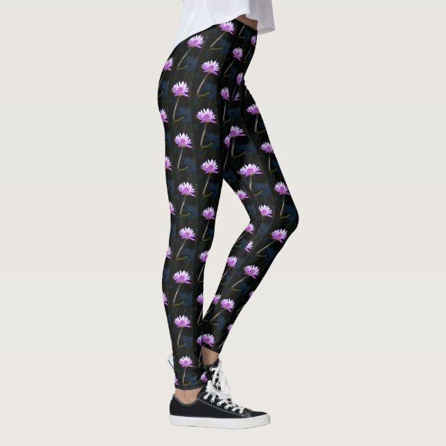Leggings Nénuphar de Lotus pourpre (Droite)