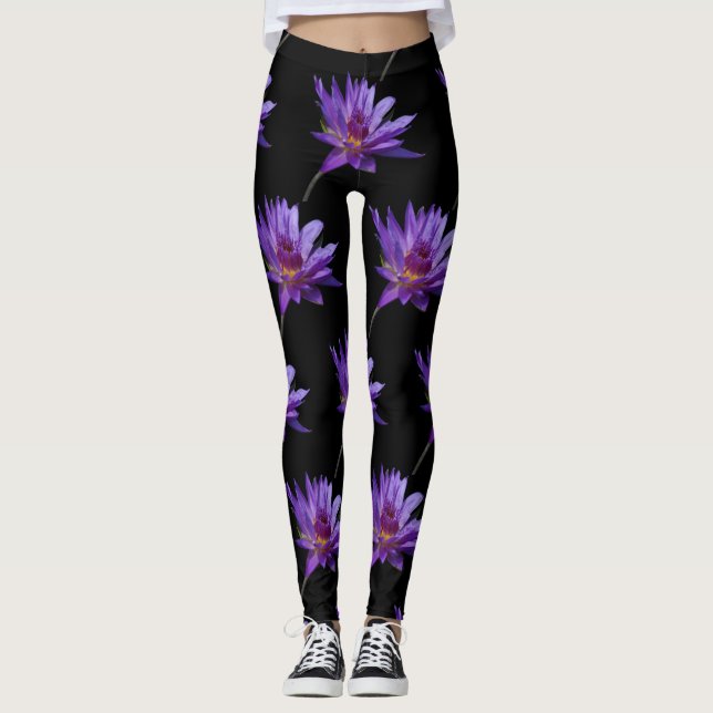 Leggings Nénuphar pourpre Lotus (Devant)