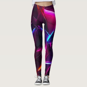 Leggings Néo géométrique abstrait futuriste cyberpunk