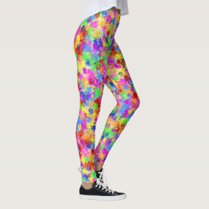 Leggings Néon à la mode d'éclaboussure de peinture
