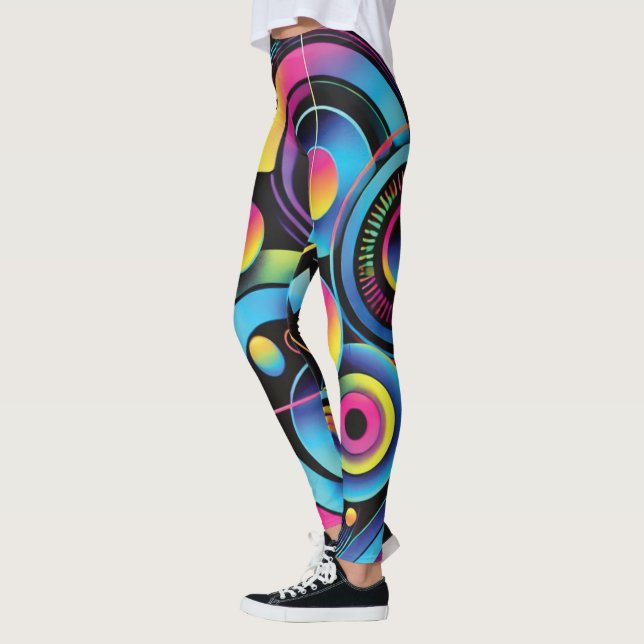 Leggings Néon Abstrait futuriste (Gauche)