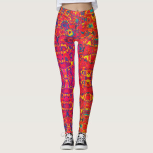 Leggings Néon Abstrait psychédélique coloré