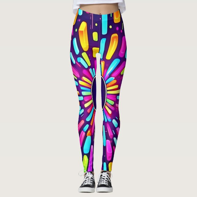 Leggings Neon Dreamscape : Un voyage psychédélique (Devant)