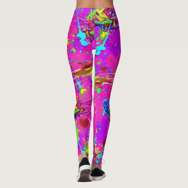 Leggings Neon est une peinture éclaboussée CBDOilPrincess   (Dos)
